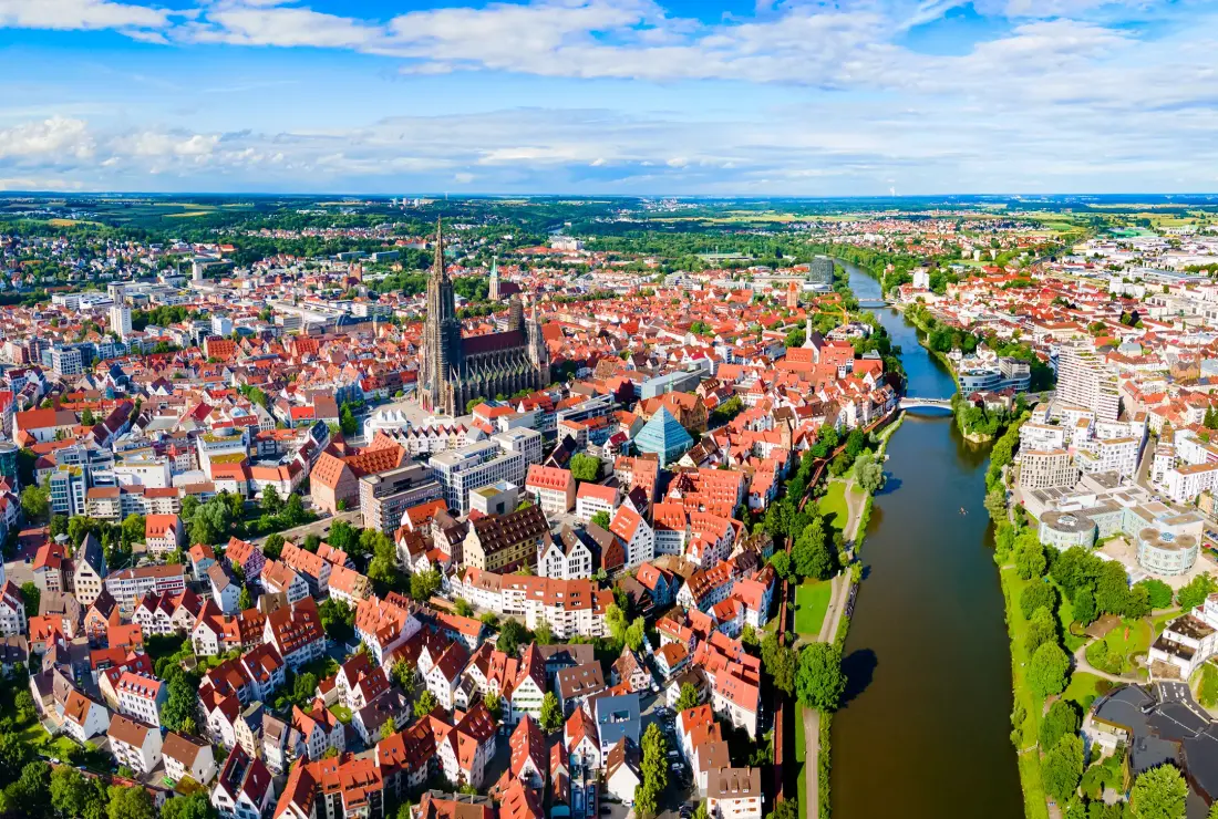 Ulmer Münster Luftpanoramaansicht