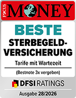 Sehr gute Sterbegeldversicherung - Rating von Focus Money